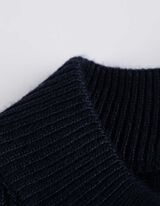 Gebreid overhemd - Geribde structuur - donkerblauw