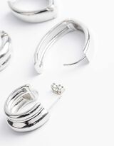 Ohrringe - 2er-Pack - silberfarben