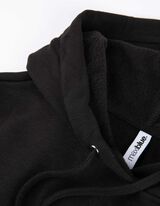 Pulover s kapuco - Kapuca z zatezno vrvico - crna