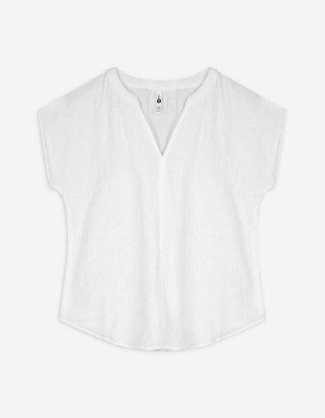 Bluse - Musselin - weiß