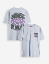 T-Shirt - R&uuml;ckenprint - hellblau