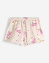 S&auml;rgist ja l&uuml;h. P&uuml;kstest koosnev pidžaamakomplekt  - allover-mustriga - valge