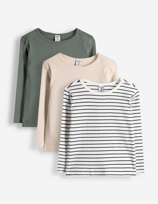Langarmshirt - Gerippt