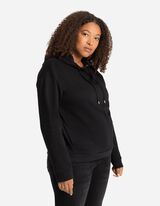 Pulover s kapuco - Kapuca z zatezno vrvico - crna