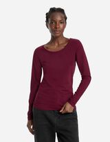 Tričko s dlhými rukávmi - Základné - tmavocervena