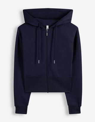 Sweatjacke - Gerippte Abschl&uuml;sse - Dunkelblau