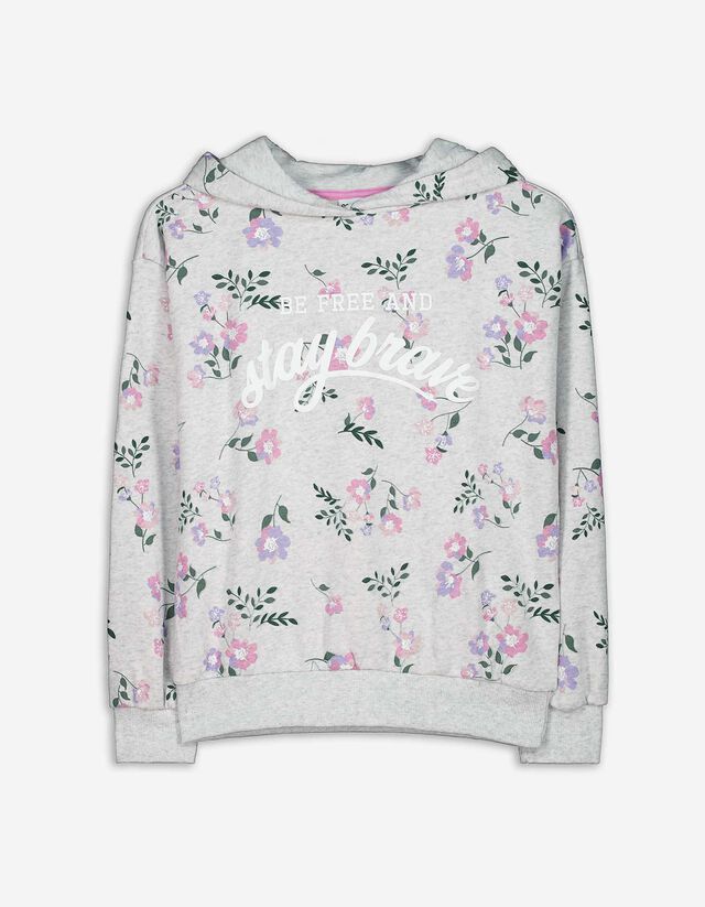 bluza z kapturem - Loose Fit - jasny szary
