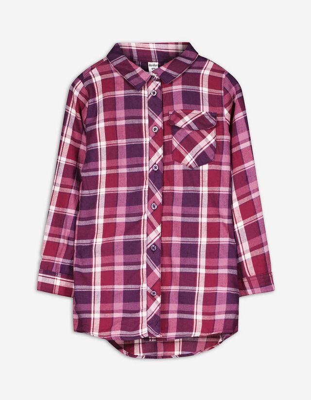 Camicia blusata - Taschina sul petto - lilla scuro