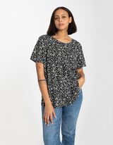 T-s&auml;rk - allover-mustriga - must