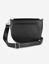 Geantă de umăr - Clapetă cu buton - Negru