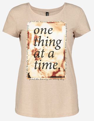 T-shirt - Message imprim&eacute; - blanc