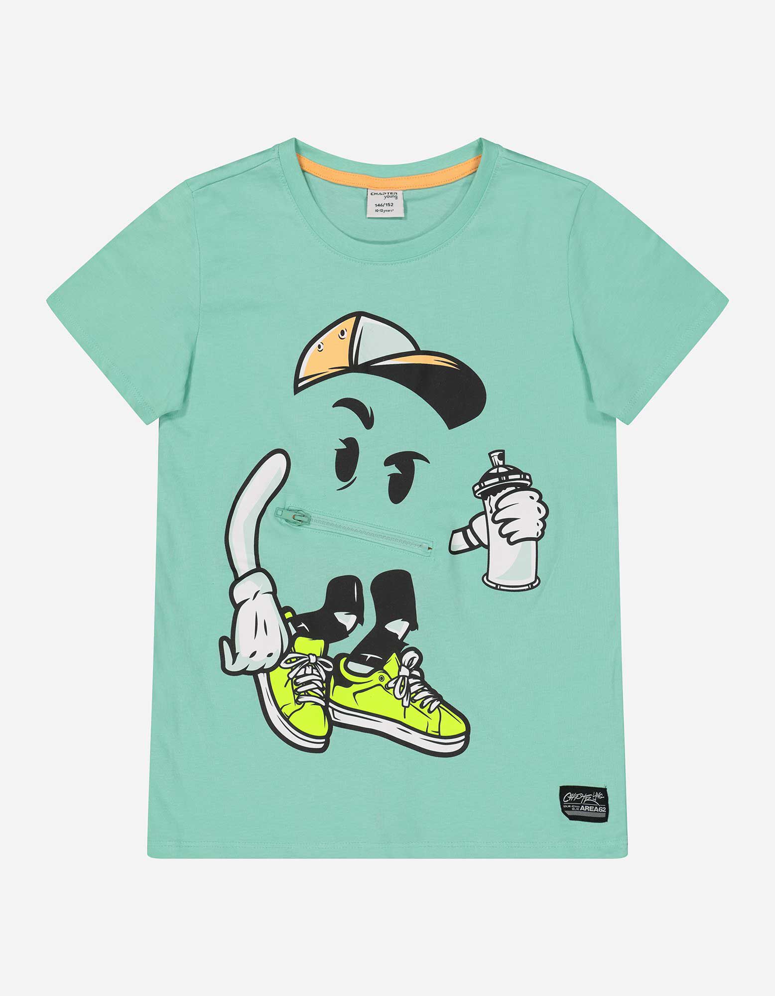 T-shirt - Print - turkoois