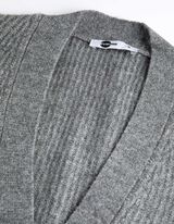 Kardigán - Visszahajtott ujj - szürke