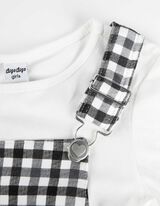 Marškinėlių ilgomis rankovėmis ir šliaužtinukų rinkinys - Kelio ilgis - baltas