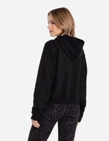 bluza z kapturem - obniżona linia ramion - czarny