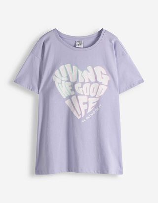T-Shirt - Frontprint - lila