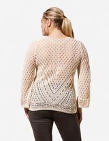 Strickpullover - V-Ausschnitt - wei&szlig;