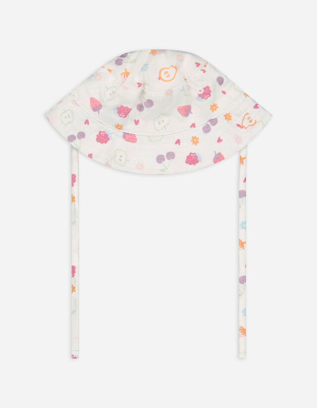 bucket hat - nadruk na całej powierzchni - bialy