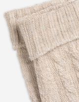 Handschuhe - Zopfstrick - beige
