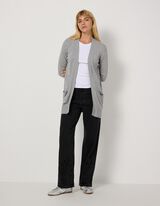 Longcardigan - Feinstrick - Grau