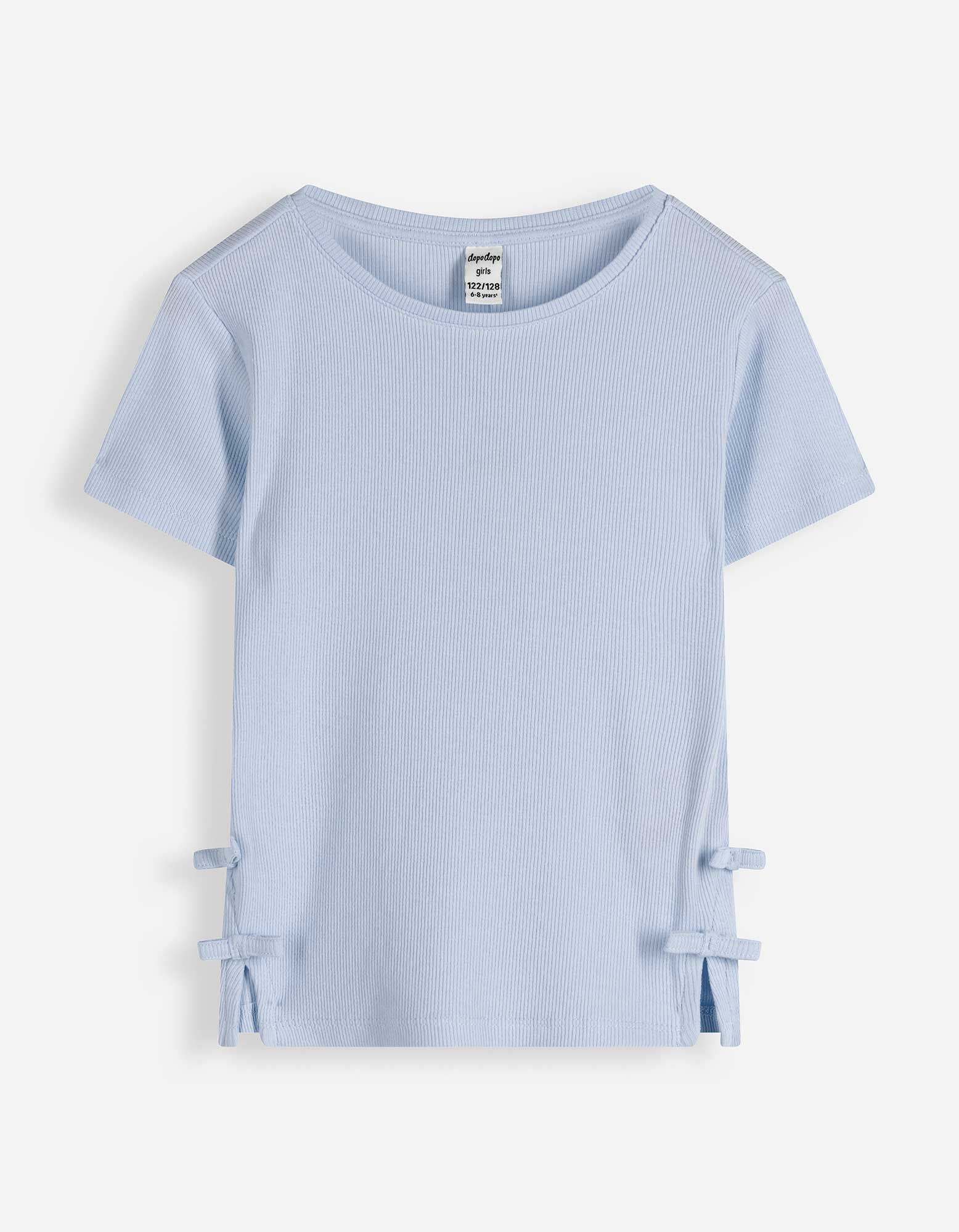 T-Shirt - Schleifenapplikation - hellblau