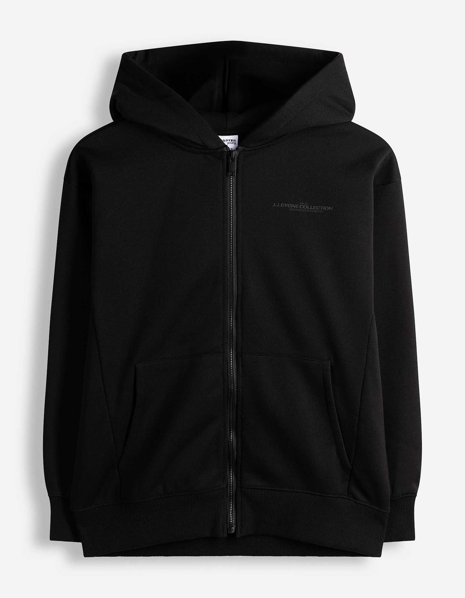 Sweatjacke - Oversized Fit - Schwarz