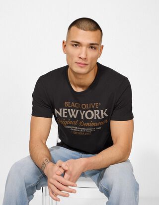 T-shirt - Print - donkergrijs