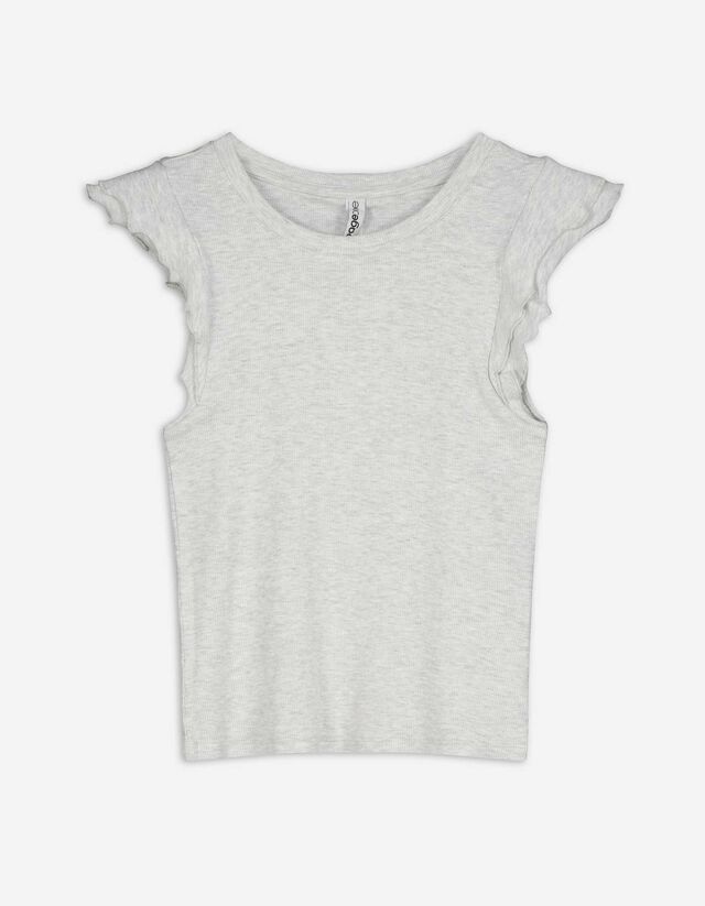 Top - Volant - grigio chiaro