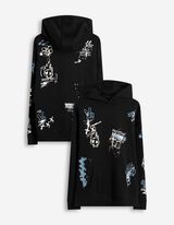 Sweatshirt - Allover-Print - dunkelgrau