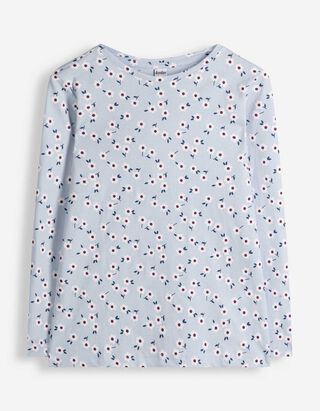 Longshirt - Allover-Print - Hellblau