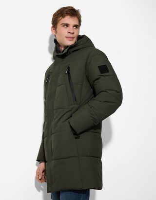 Mantel - Kapuze mit Tunnelzug - dunkelgr&uuml;n