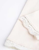 Komplet, obleka in pajkice - S čipko - belo