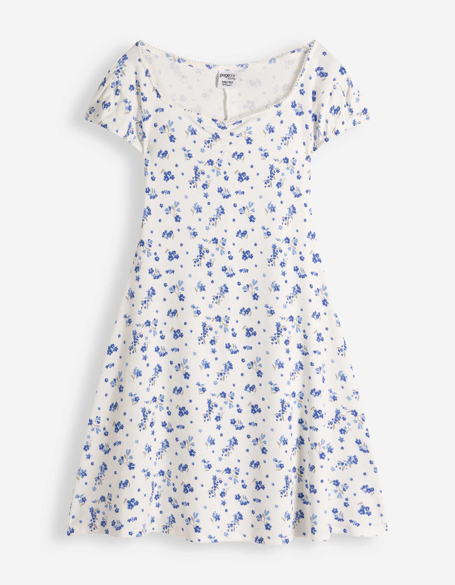 Kleid - Allover-Muster - wei&szlig;