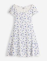 Kleid - Allover-Muster - wei&szlig;