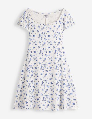 Kleid - Allover-Muster - wei&szlig;