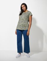 T-shirt - wz&oacute;r na całej powierzchni - zielony