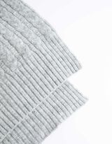 szal - dzianina kablowa - szary