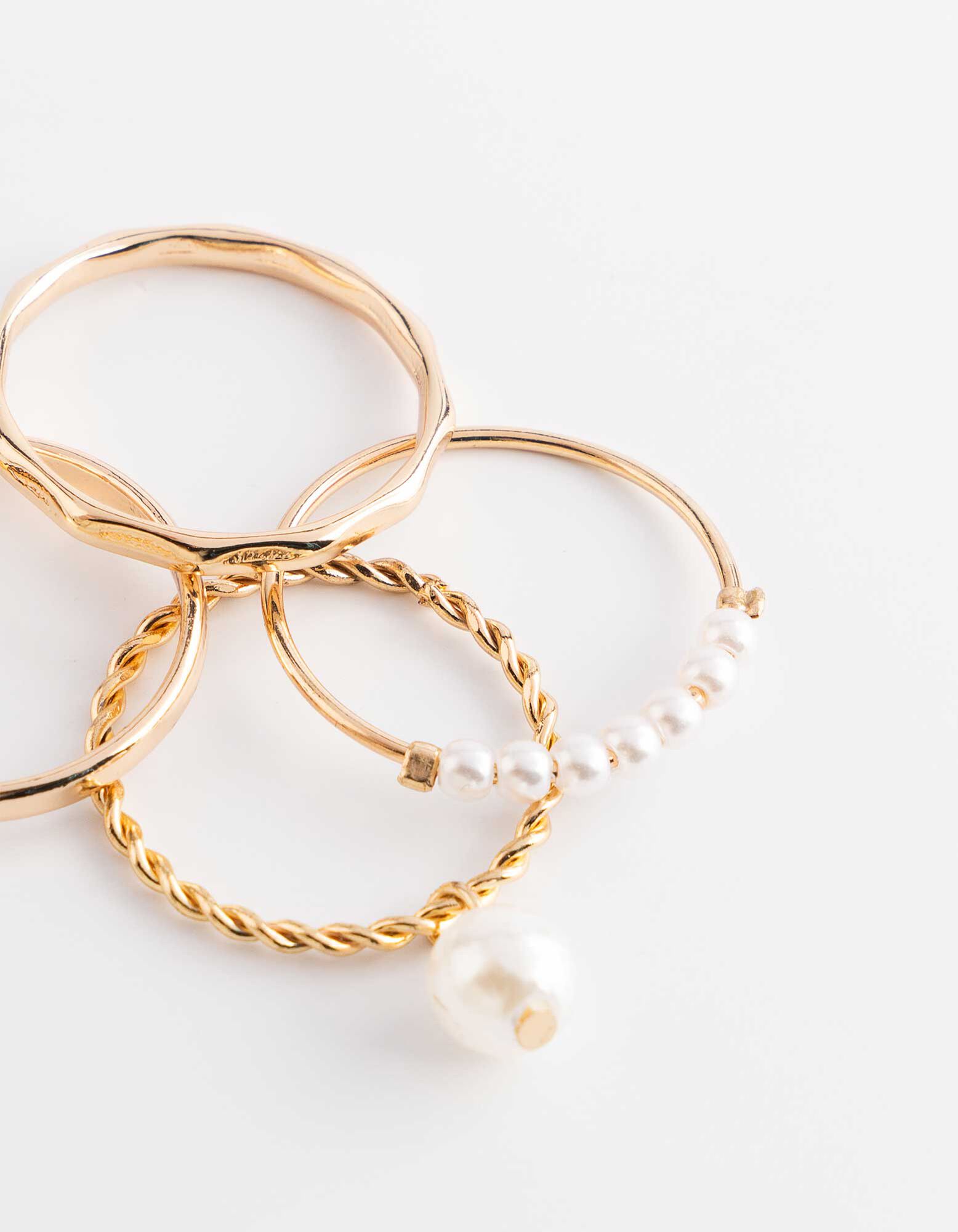 Ring - 4er-Pack - Goldfarben