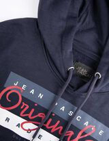 Hoodie - Vooropdruk - donkerblauw