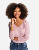 Langarmshirt - Basic - lila