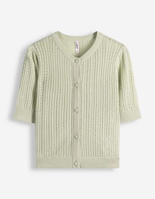 Kardigan - Knofl&iacute;ky - sv. zelena