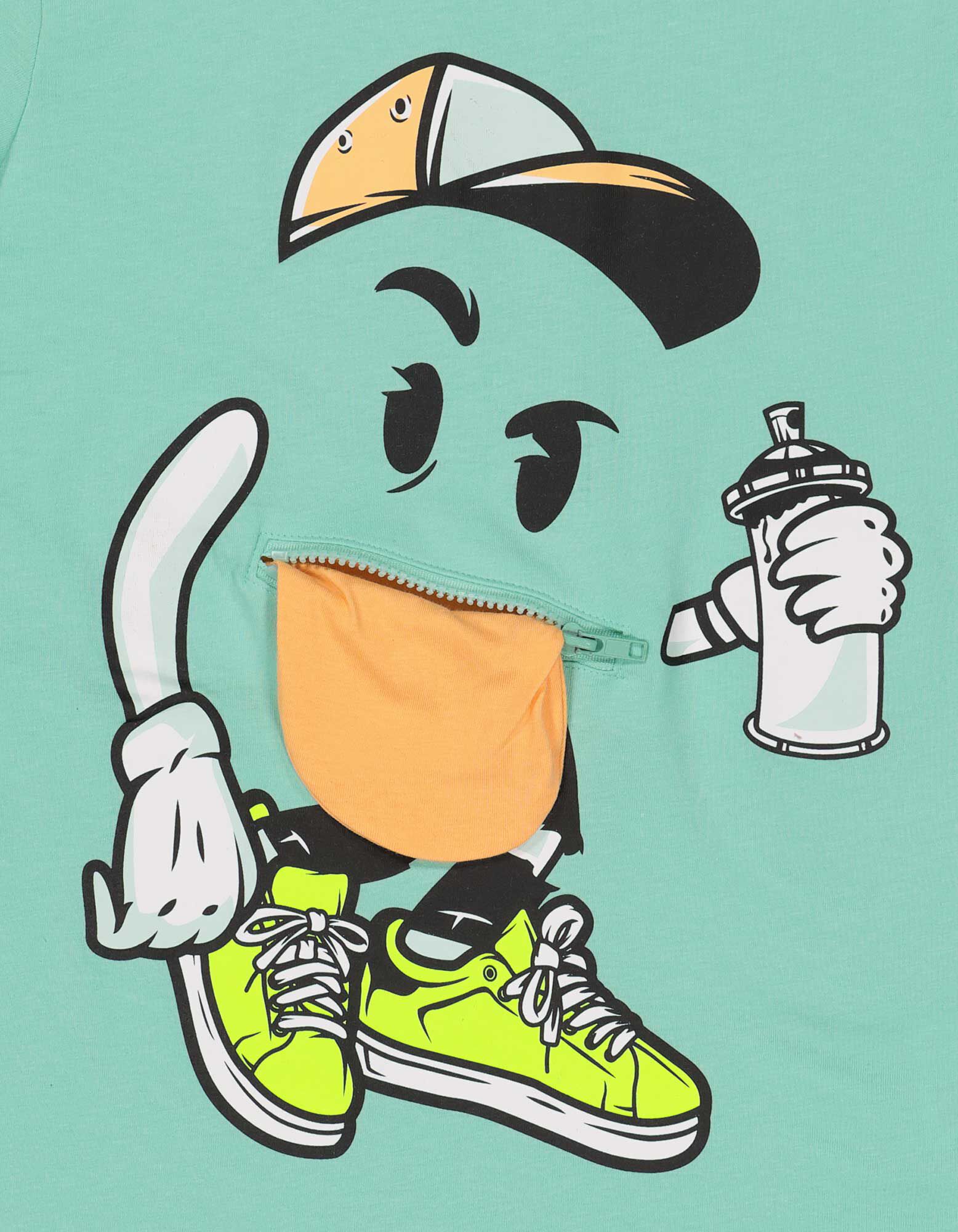T-shirt - Print - turkoois