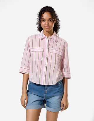 Hemdbluse - Streifen - Off-White