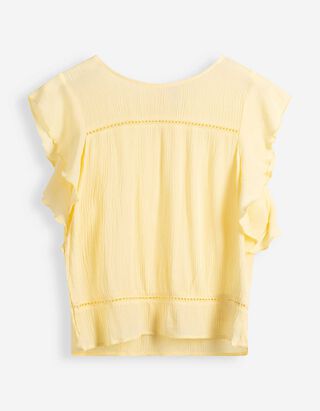 Blusenshirt - einfarbig - Hellgelb