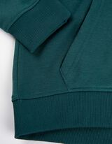bluza z kapturem - Frontprint - ciemny zielony