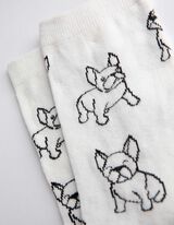 Socken - Animal-Muster - wei&szlig;