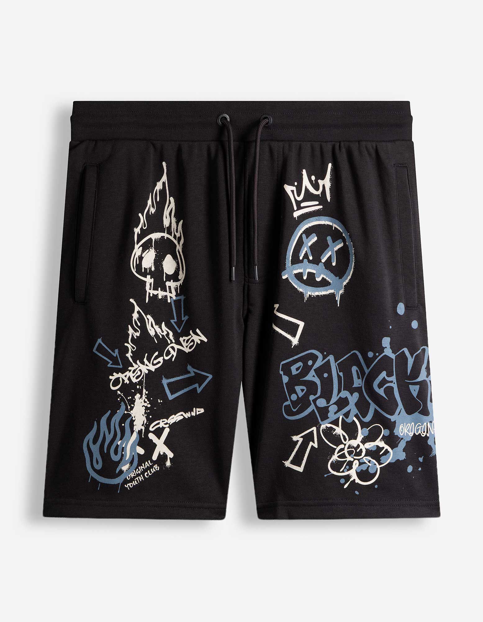 Short - Imprim&eacute; all-over - gris fonc&eacute;