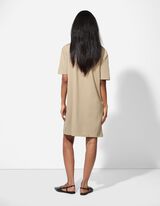 Kleid - Zierperlen - beige