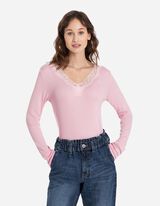 Majica dugih rukava - LENZING™ ECOVERO™ - roze