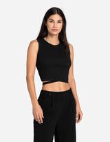 Ujjatlan felső - Megk&ouml;tős &ouml;v - fekete